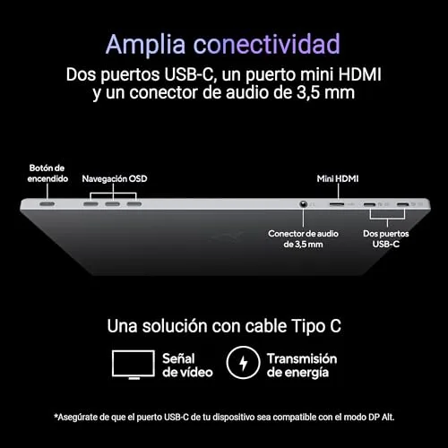 ASUS ▫️ ZenScreen Fold OLED MQ17QH Monitor portátil OLED QHD, 2560x1920, 17,3 polegadas, tecnologia dobrável, DisplayHDR 500, 100% DCI-P3, USB Tipo C, Mini-HDMI, orifício para tripé, suporte, FSC 7