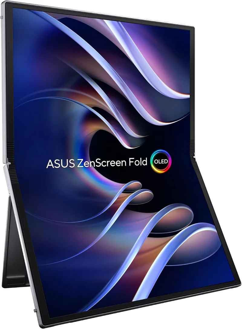 ASUS ▫️ ZenScreen Fold OLED MQ17QH Monitor portátil OLED QHD, 2560x1920, 17,3 polegadas, tecnologia dobrável, DisplayHDR 500, 100% DCI-P3, USB Tipo C, Mini-HDMI, orifício para tripé, suporte, FSC