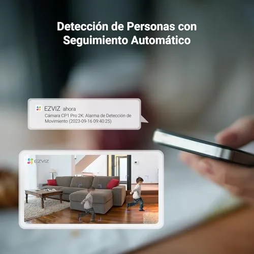 EZVIZ ▫️ 2pk CP1 2K Câmara de vigilância Wi-Fi para interiores com acompanhamento automático, câmara IP doméstica Wi-Fi de 360° para bebés com visão noturna a cores, deteção de pessoas, comunicação bidirecional, compatível com 512 GB 3