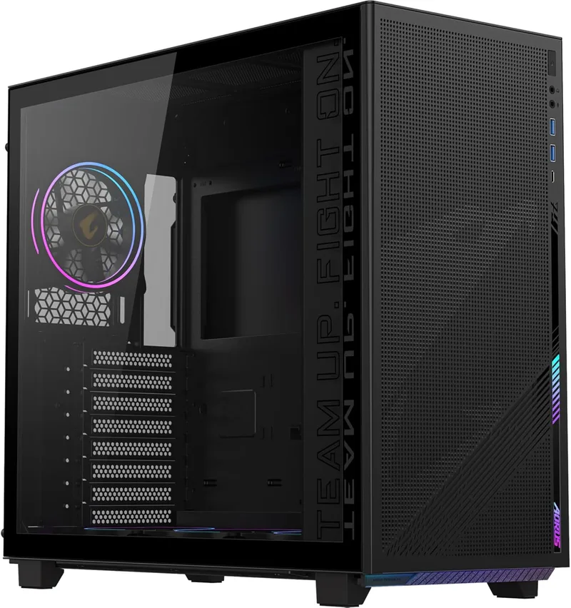 Gigabyte Technology ▫️ Aorus C400 - Caixa de vidro para torre média, cor preta