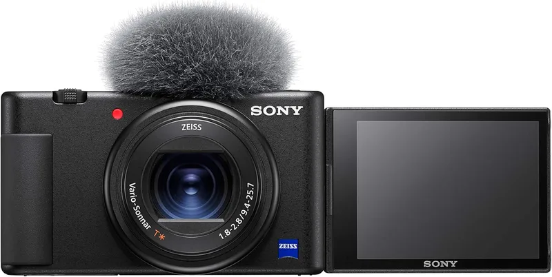 Sony ▫️ ZV-1 - Câmara compacta Premium ZV1AB.Carregador CE3 incluído (sensor de tipo 1,0, lente F1,8-2,8 de 24 a 70 mm, vídeo 4K, focagem automática nos olhos, ecrã inclinável, para fotografias e vídeos)