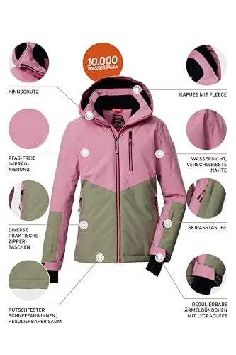 killtec ▫️ Ksw 207 Grls Ski Jckt Casaco de esqui/casaco funcional com capuz e proteção contra a neve para meninas 5