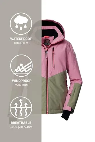 killtec ▫️ Ksw 207 Grls Ski Jckt Casaco de esqui/casaco funcional com capuz e proteção contra a neve para meninas 6