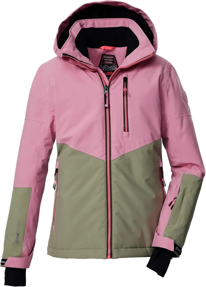 killtec ▫️ Ksw 207 Grls Ski Jckt Casaco de esqui/casaco funcional com capuz e proteção contra a neve para meninas