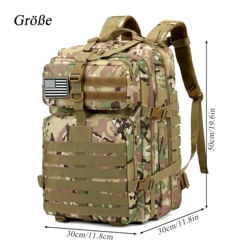 QUEXLAI ▫️ Mochila para homem, mochila impermeável para alpinismo, mochila para atividades ao ar livre, mochila de viagem grande e leve com fecho de velcro, adequada para viagens, escalada, caminhadas e pesca 2