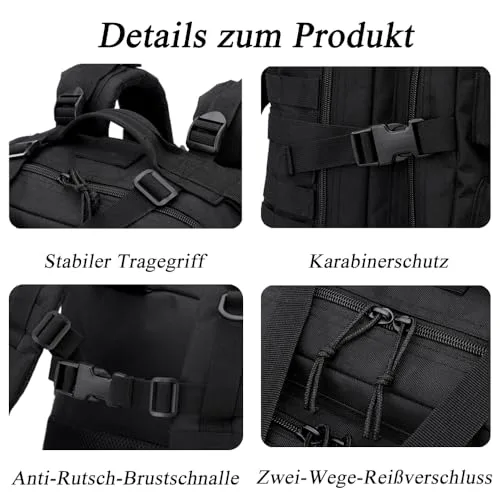 QUEXLAI ▫️ Mochila para homem, mochila impermeável para alpinismo, mochila para atividades ao ar livre, mochila de viagem grande e leve com fecho de velcro, adequada para viagens, escalada, caminhadas e pesca 3
