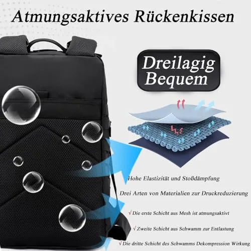 QUEXLAI ▫️ Mochila para homem, mochila impermeável para alpinismo, mochila para atividades ao ar livre, mochila de viagem grande e leve com fecho de velcro, adequada para viagens, escalada, caminhadas e pesca 6