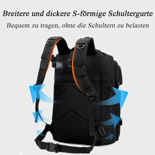 QUEXLAI ▫️ Mochila para homem, mochila impermeável para alpinismo, mochila para atividades ao ar livre, mochila de viagem grande e leve com fecho de velcro, adequada para viagens, escalada, caminhadas e pesca 7