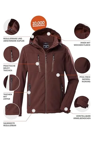 Killtec ▫️ Kow 79 Mn Sftshll Jckt Casaco Softshell com capuz e fecho de correr para homem 5