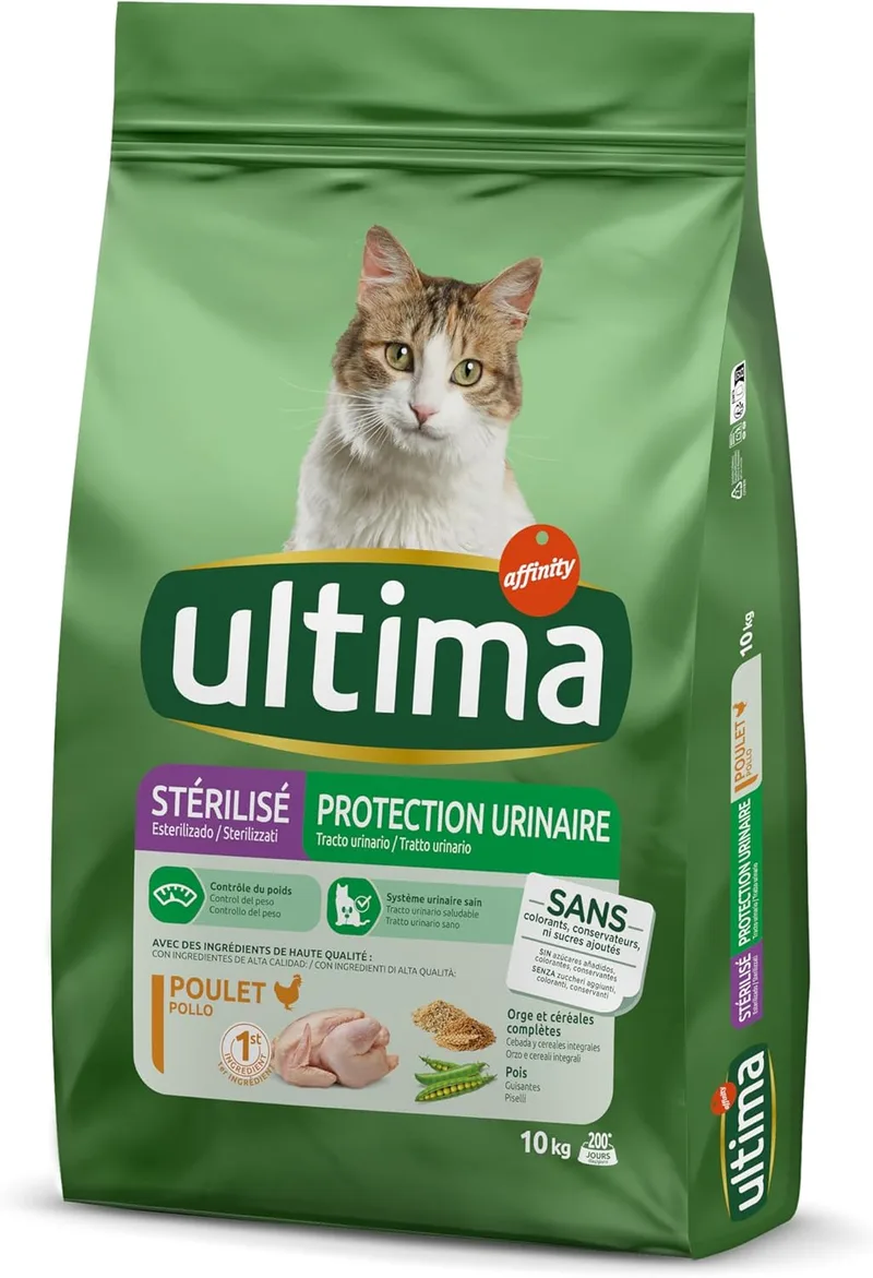 ultima ▫️ Esterilizado Trato Urinário - Ração para gatos esterilizados com frango - 10 kg