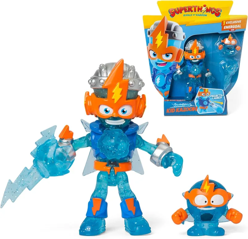 SUPERTHINGS RIVALS OF KABOOM ▫️ Superthings Kazoom Kid Boneco articulado da série de TV - Inclui 1 Kazoom Kid e um acessório exclusivo