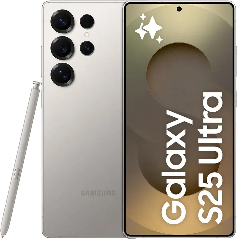 Samsung ▫️ Galaxy S25 Ultra 256 GB – Telemóvel com IA, Galaxy AI, 12 GB de RAM, câmara de 200 MP, Dual SIM, IP68, garantia do fabricante de 3 anos + 1 ano extra, cinzento titânio (versão espanhola)