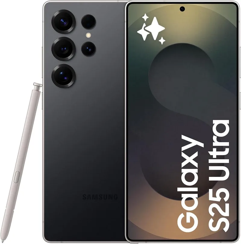 Samsung ▫️ Galaxy S25 Ultra 256 GB – Telemóvel com IA, Galaxy AI, 12 GB de RAM, câmara de 200 MP, Dual SIM, IP68, garantia do fabricante de 3 anos + 1 ano extra, Preto Titânio (Versão Espanhola)