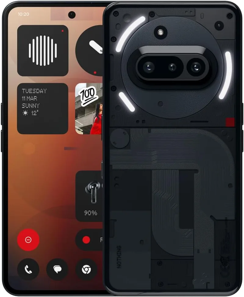 Nothing ▫️ Phone (3a) 256 GB - Smartphone com câmara frontal de 32 MP, ultra zoom de 30x, carregamento rápido de 50 W e ecrã AMOLED FHD+ flexível de 6,77" - Preto