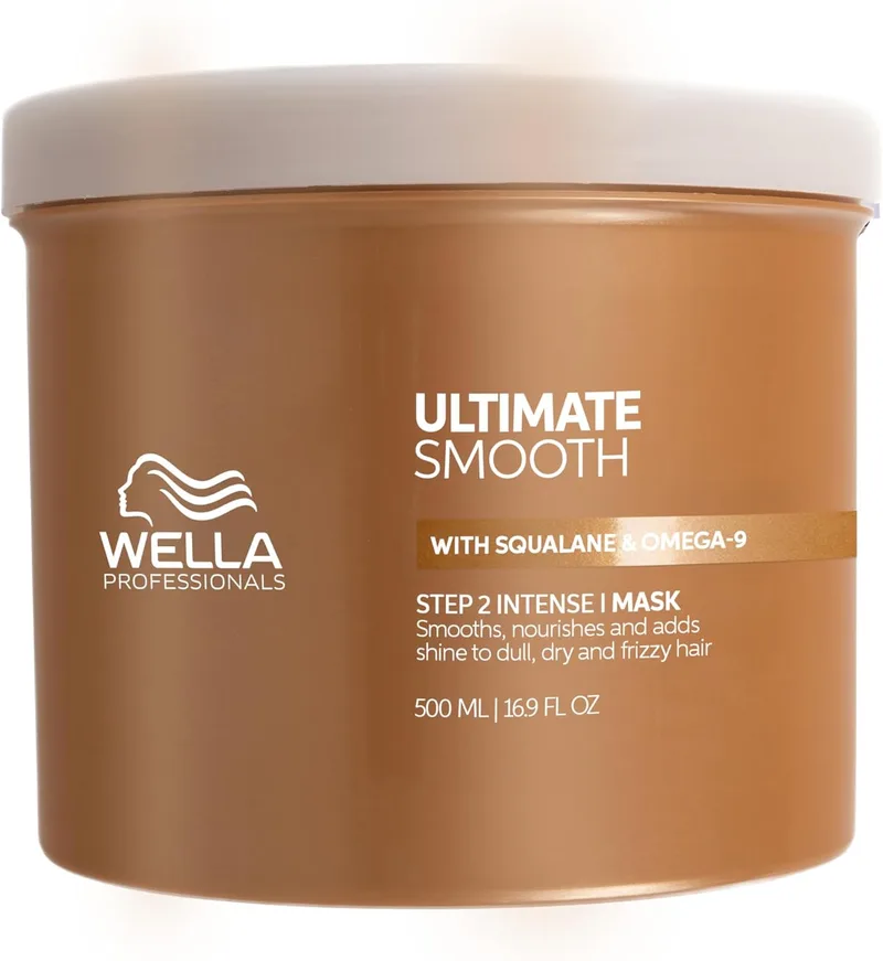 Wella Professionals ▫️ Ultimate Smooth Mask - Tratamento Hidratante para o Cabelo com Esqualano e Ómega 9 - Cabelo Seco, Frisado e Encrespado (500ml)