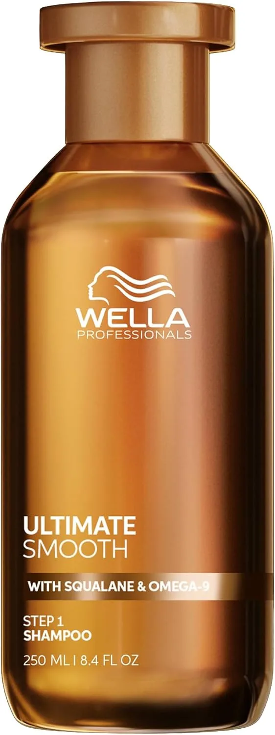 Wella Professionals ▫️ Ultimate Smooth - Champô de Tratamento Hidratante para o Cabelo com Esqualano e Ómega 9 - Cabelo Seco, Sem Brilho e Encrespado (250 ml)