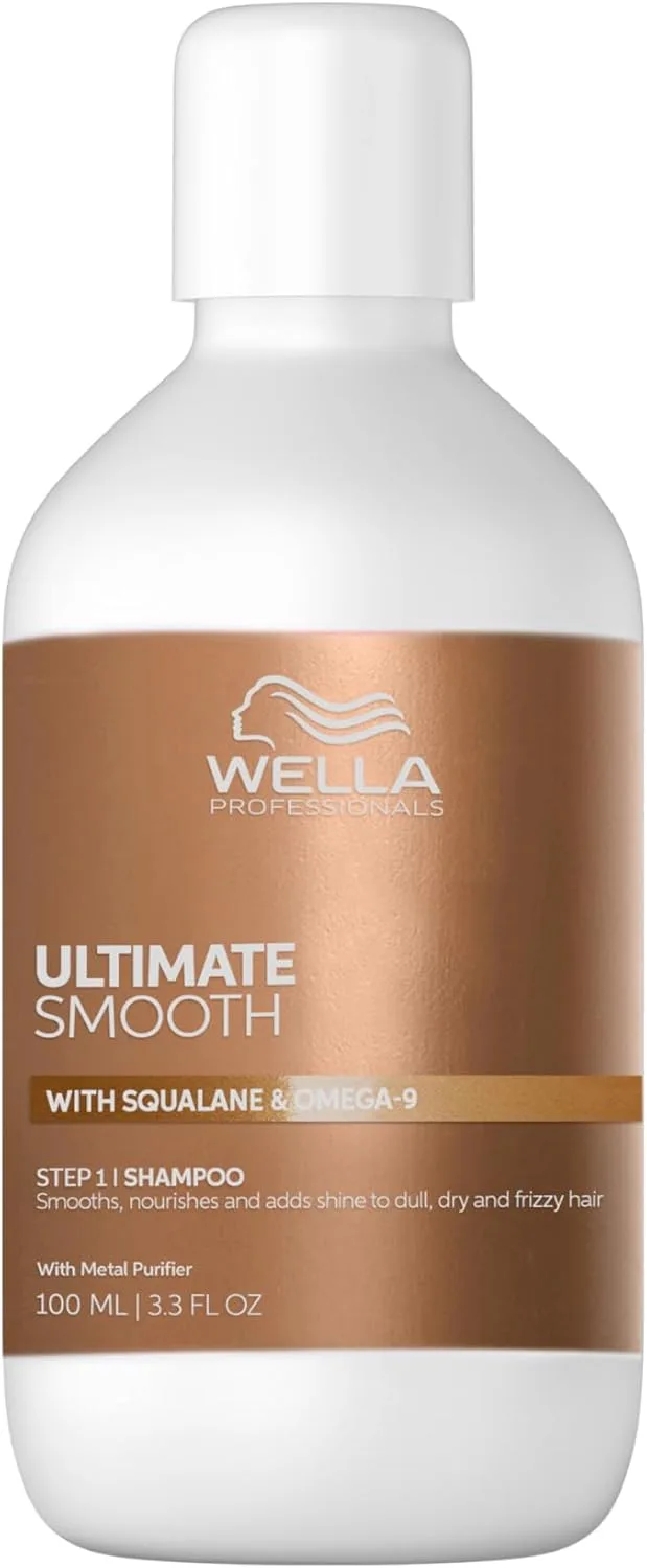Wella Professionals ▫️ ULTIMATE SMOOTH - Champô de tratamento hidratante para o cabelo com esqualano e ómega 9 - Cabelo seco, sem brilho e crespo 100 ml