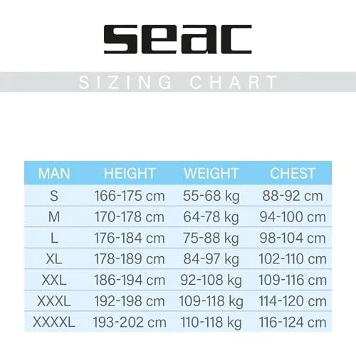 SEAC ▫️ Lover - Casaco de neoprene superelástico de manga comprida com fecho frontal para mergulho, natação, surf, canoagem e desportos aquáticos 6
