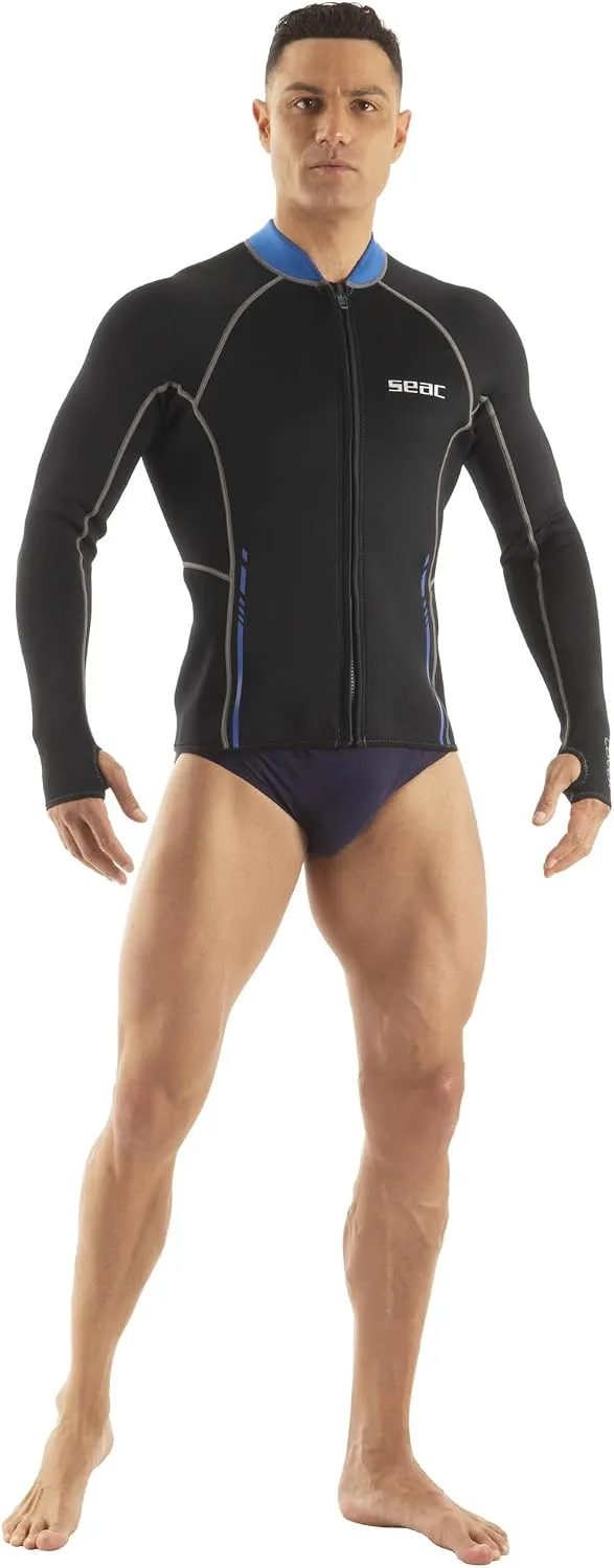 SEAC ▫️ Lover - Casaco de neoprene superelástico de manga comprida com fecho frontal para mergulho, natação, surf, canoagem e desportos aquáticos