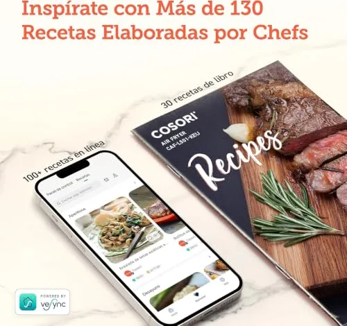 Cosori ▫️ Fritadeira de ar quente resistente, 4,7 L, 9 modos, máx. 230 °C, silenciosa 5