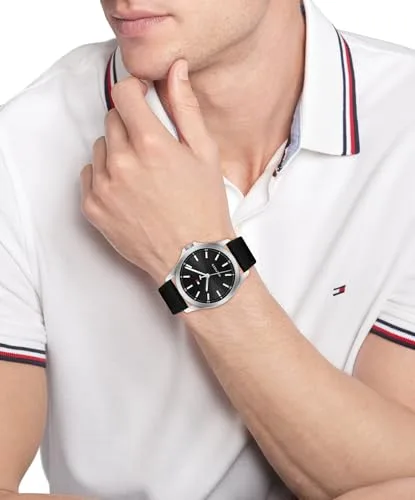 Tommy Hilfiger ▫️ Relógio analógico de quartzo para homem, modelo Bruce, com bracelete em silicone e aço inoxidável 4