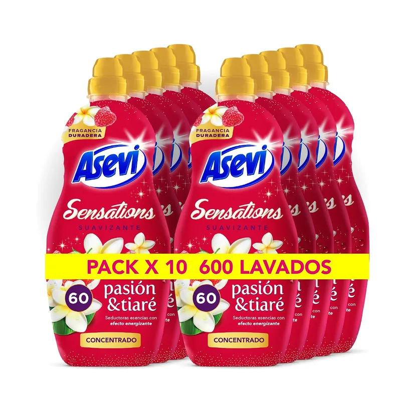 Asevi ▫️ Amaciador Concentrado Paixão & Tiaré, Embalagem de 10 unidades