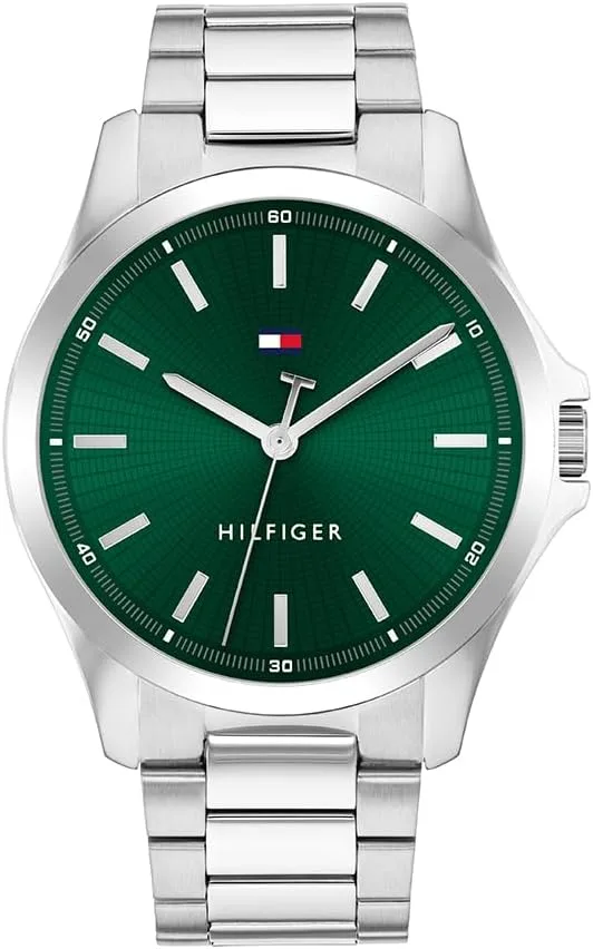 Relógio de três ponteiros com movimento de quartzo Tommy Hilfiger para homem com bracelete em aço inoxidável ou em pele