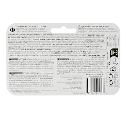 Amazon Basics ▫️ Embalagem de 6 pilhas de lítio CR2450, 3 volts, longa duração, sem mercúrio, embalagem à prova de crianças (necessita de uma tesoura para abrir, nos EUA) 4
