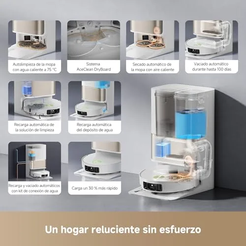dreame ▫️ L50 Pro Ultra – Aspirador e esfregador robótico, 19 500 Pa, autolimpeza do esfregão, deteção inteligente de obstáculos, limpeza com água quente a 75°, aspirador robótico com câmara para animais de estimação 5