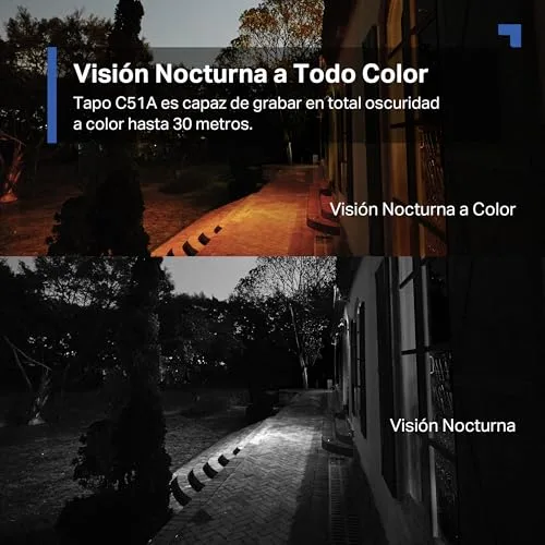 Tapo ▫️ C51A - Câmara de vigilância Wi-Fi para exterior com visão de 360º, 2K 3MP, deteção por IA 6