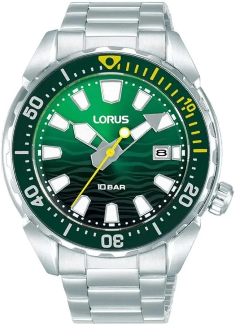 Lorus ▫️ Relógio de quartzo para homem, caixa em aço inoxidável RH949RX9, prateado, bracelete
