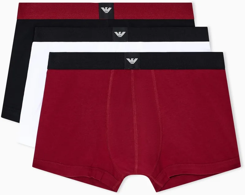 Emporio Armani ▫️ Essential Logolabel - Conjunto de 3 calções de banho justos para homem (Conjunto de 3)