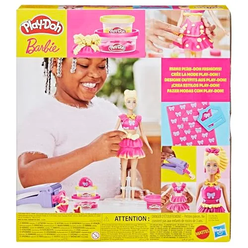 Play-Doh ▫️ Barbie, Conjunto de boneca com folhos e laços 2