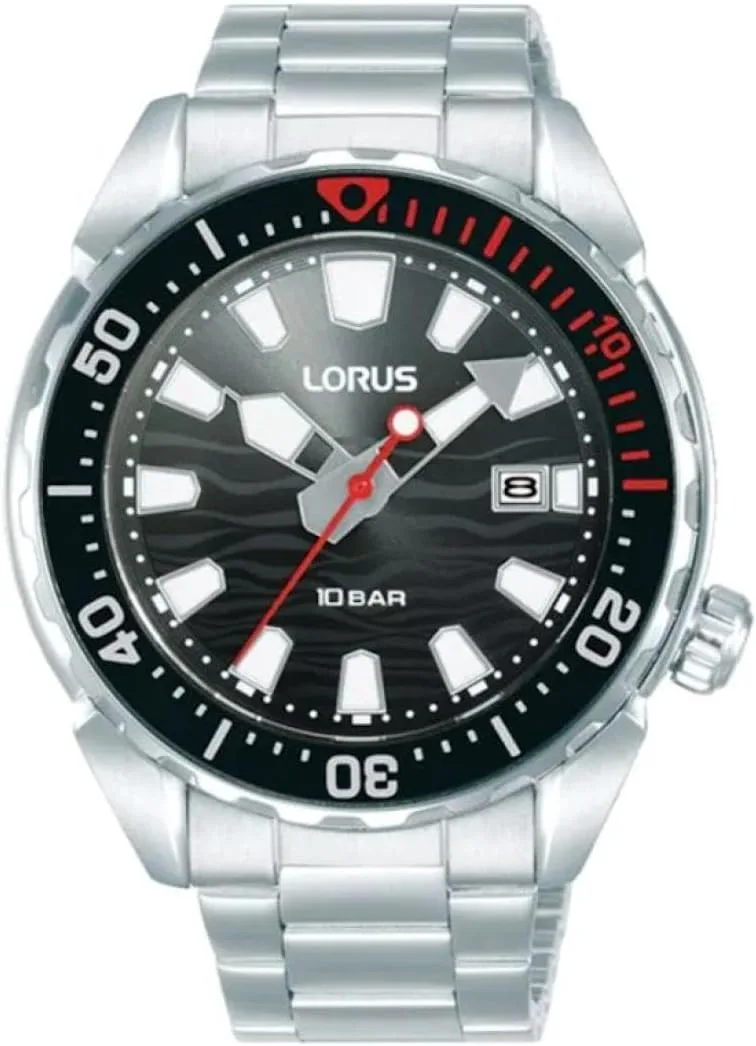 Lorus ▫️ RH945RX9 - Relógio de Quartzo Analógico para Homem com Bracelete em Aço Inoxidável, Prateado