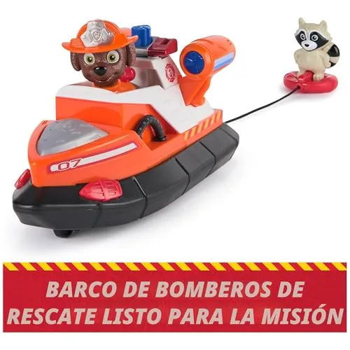 Paw Patrol ▫️ Fire Rescue: Barco de Resgate do Zuma com Personagem, Flutuador para Lançar e Guaxinim, Brinquedos para Meninos e Meninas, a partir dos 3 anos 2