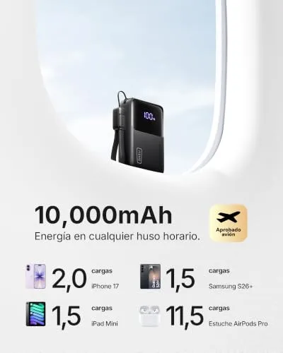 INIU ▫️ Power Bank de 10 000 mAh, Ultra Mini com Carregamento Rápido de 45 W, Bateria Externa 6