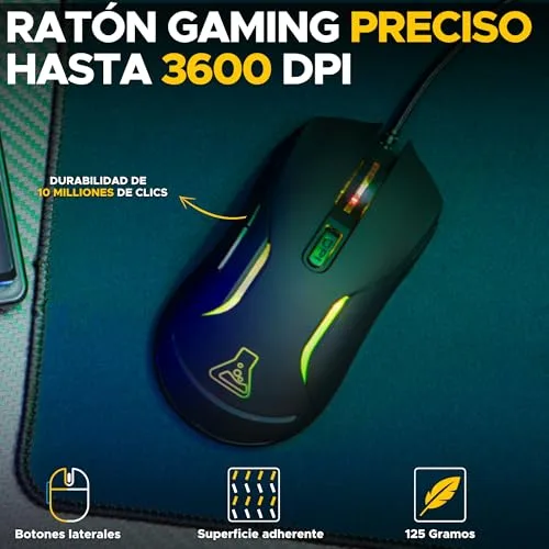 The G-Lab ▫️ Combo Sulfur - Pacote de Gaming 4 em 1: Teclado, Rato, Auscultadores, QWERTY ES 4