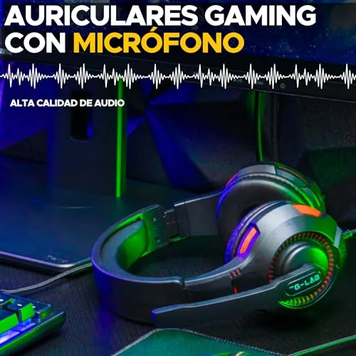The G-Lab ▫️ Combo Sulfur - Pacote de Gaming 4 em 1: Teclado, Rato, Auscultadores, QWERTY ES 6
