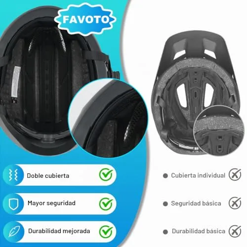Favoto ▫️ Capacete para bicicleta elétrica e de estrada para homem com pisca-pisca, para adultos 2