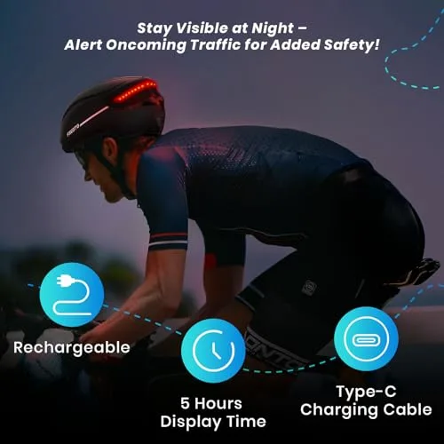Favoto ▫️ Capacete para bicicleta elétrica e de estrada para homem com pisca-pisca, para adultos 5