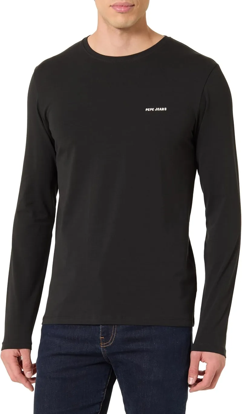 Pepe Jeans ▫️ T-Shirt M Basic Logo Stretch L/S para homem