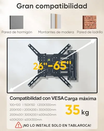 FORGING MOUNT ▫️ Suporte de parede para TV 26-65", braço extra longo de 1035 mm, até 35 kg 2