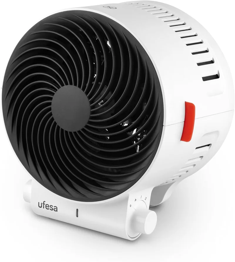 Ufesa ▫️ Aquecedor com ventilador Atlas 2000W com 3 níveis de potência Calor/Frio, termóstato ajustável, proteção contra sobreaquecimento e corpo em ABS à prova de fogo, aquecedor elétrico de baixa potência