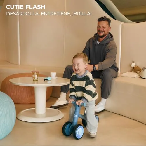 Kinderkraft ▫️ Cutie Flash – Bicicleta de treino para crianças, sem pedais, rodas com luzes LED, design moderno, construção segura, para crianças a partir de 1 ano 2