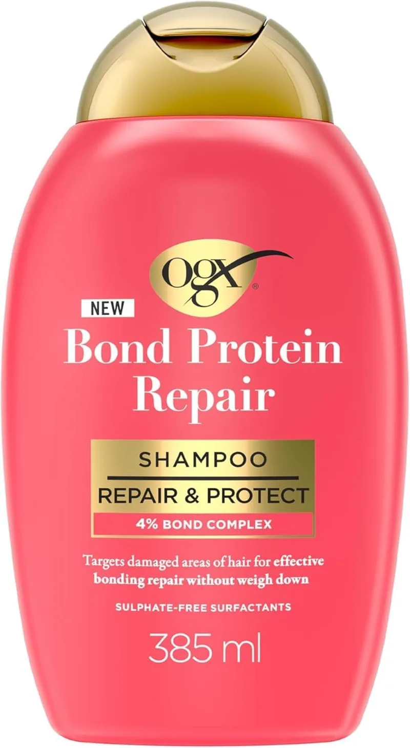 OGX ▫️ Bond Protein Repair Shampoo (385 ml), champô que protege e repara o cabelo, com a tecnologia Lipi Pro Shield, com tensioativos sem sulfatos, para cabelos secos e danificados