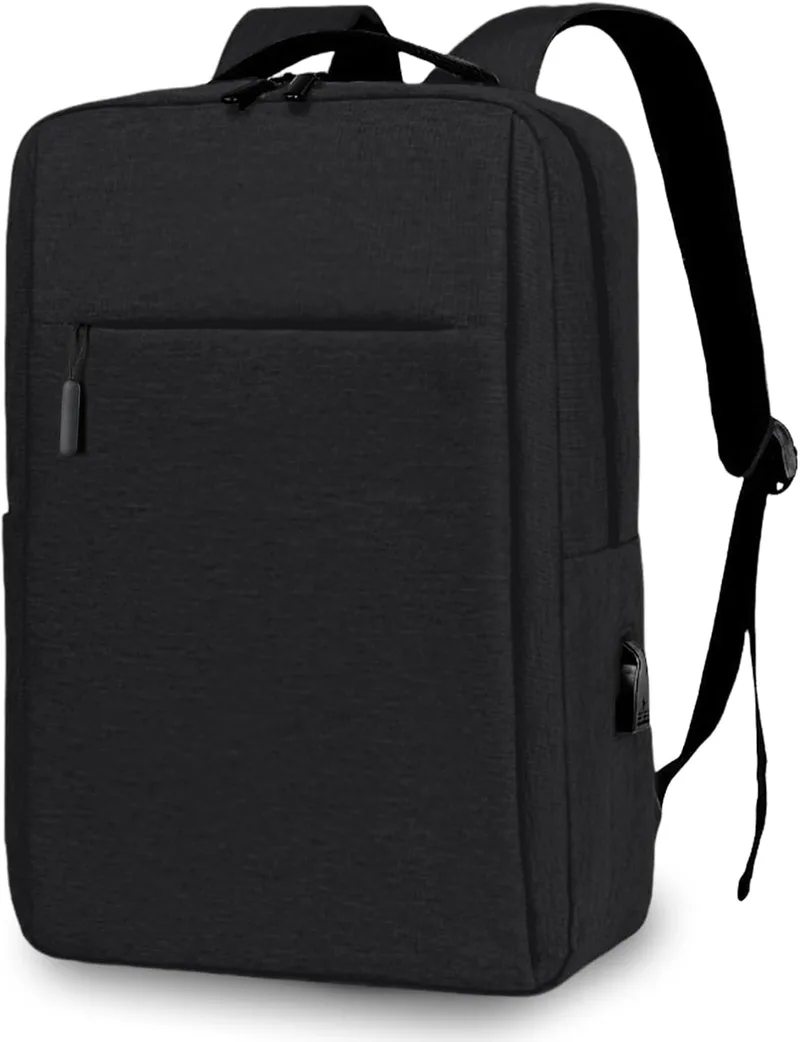 Aucuu ▫️ Mochila para computador portátil à prova de água unissexo Mochila para computador portátil de 15,6 polegadas com porta USB, mochila de viagem de negócios para computador portátil para viagens de negócios diárias de trabalho na escola Preto