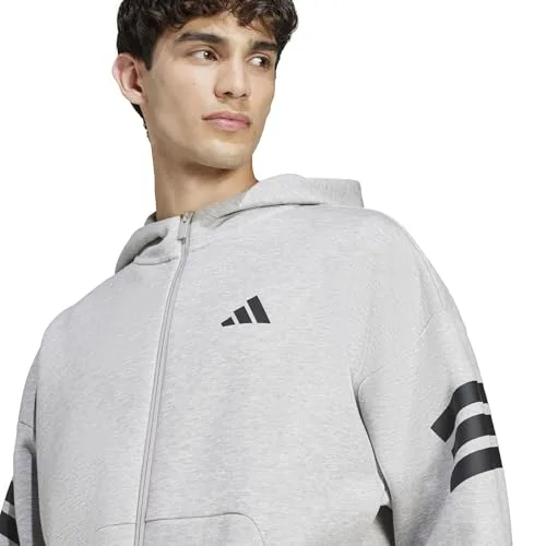 adidas ▫️ Future Icons - Camisola com capuz e fecho de correr completo para homem, design com três riscas (pacote de 1) 4