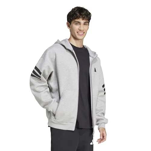 adidas ▫️ Future Icons - Camisola com capuz e fecho de correr completo para homem, design com três riscas (pacote de 1) 6