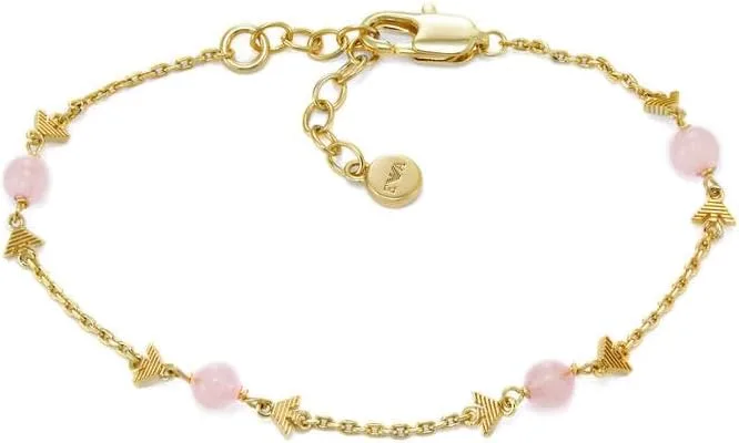 Pulseira Emporio Armani para mulher em aço inoxidável ou latão com fecho de lagosta em tom dourado