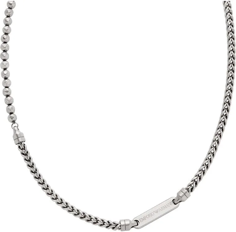 Emporio Armani ▫️ Colar de corrente para homem em aço inoxidável com fecho tipo lagosta